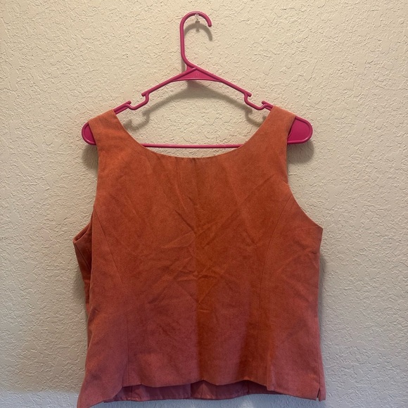 Positively Attitude Burnt Orange Faux Suede Vintage Tank - Picture 4 of 8